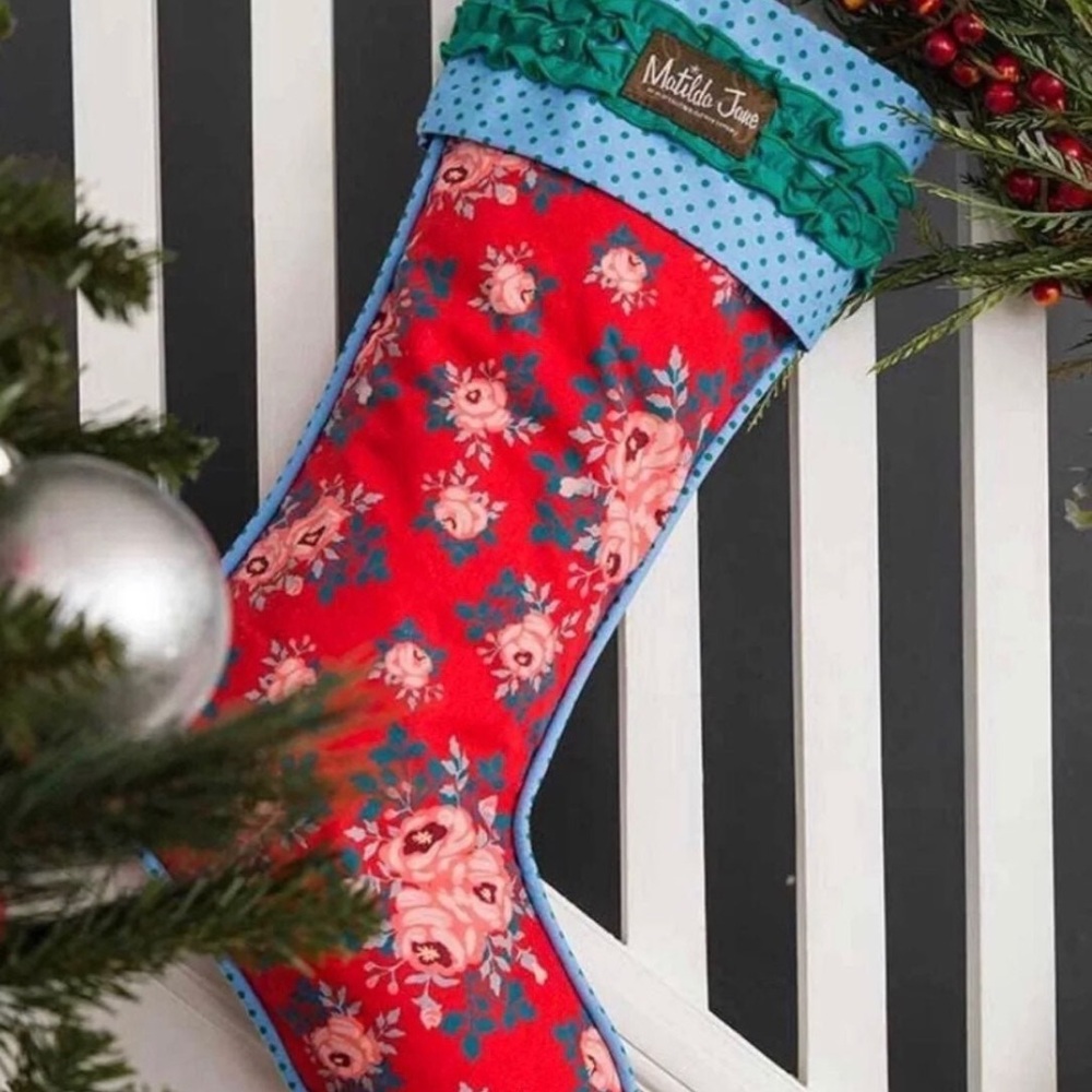 Matilda Jane Red and Blue Holiday Decor Stocking